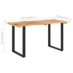 Table de salle à manger 140x70x76 cm Bois d'acacia solide – Image 5