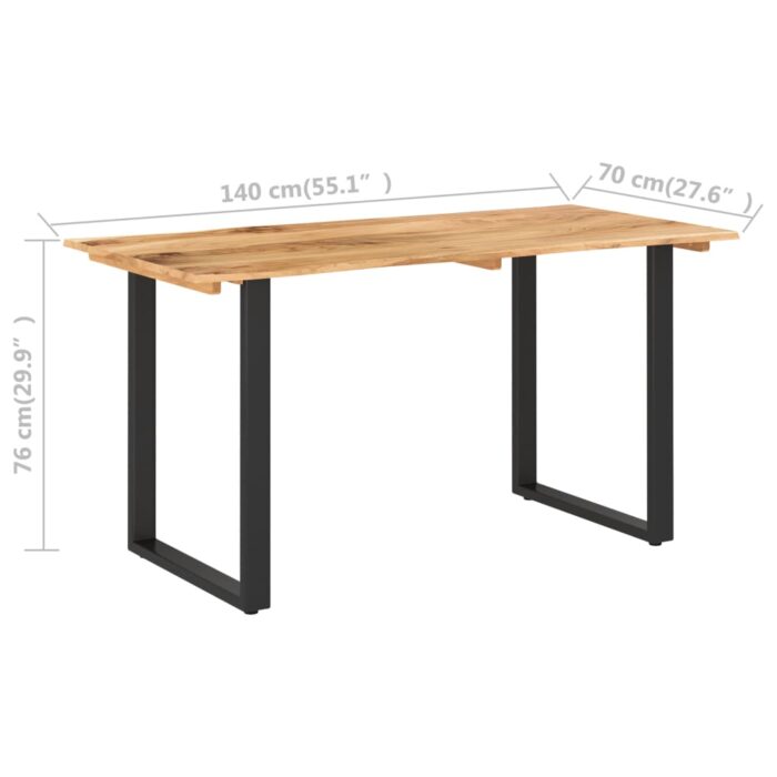 Table de salle à manger 140x70x76 cm Bois d'acacia solide – Image 5