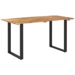 Table de salle à manger 140x70x76 cm Bois d'acacia solide – Image 7