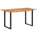 Table de salle à manger 140x70x76 cm Bois d'acacia solide – Image 8