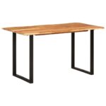 Table de salle à manger 140x70x76 cm Bois d'acacia solide – Image 9