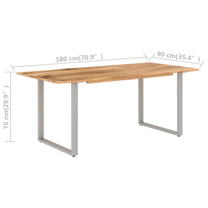 Table de salle à manger 180x90x76 cm Bois d'acacia massif – Image 5