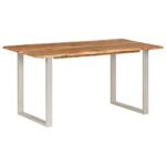 Table de salle à manger 154x80x76 cm Bois d'acacia solide – Image 10