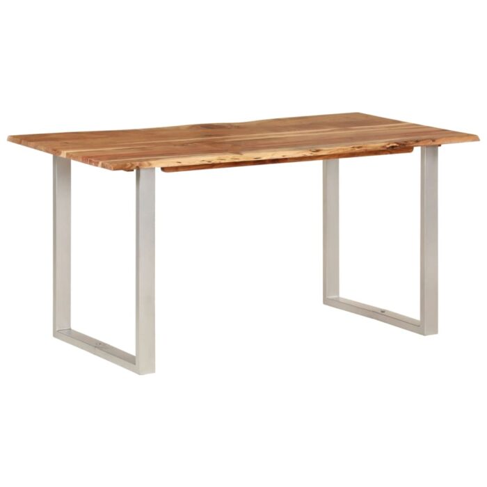 Table de salle à manger 154x80x76 cm Bois d'acacia solide – Image 11