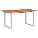 Table de salle à manger 154x80x76 cm Bois d'acacia solide – Image 12