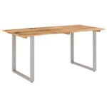 Table de salle à manger 154x80x76 cm Bois d'acacia solide – Image 6