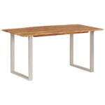 Table de salle à manger 154x80x76 cm Bois d'acacia solide – Image 8
