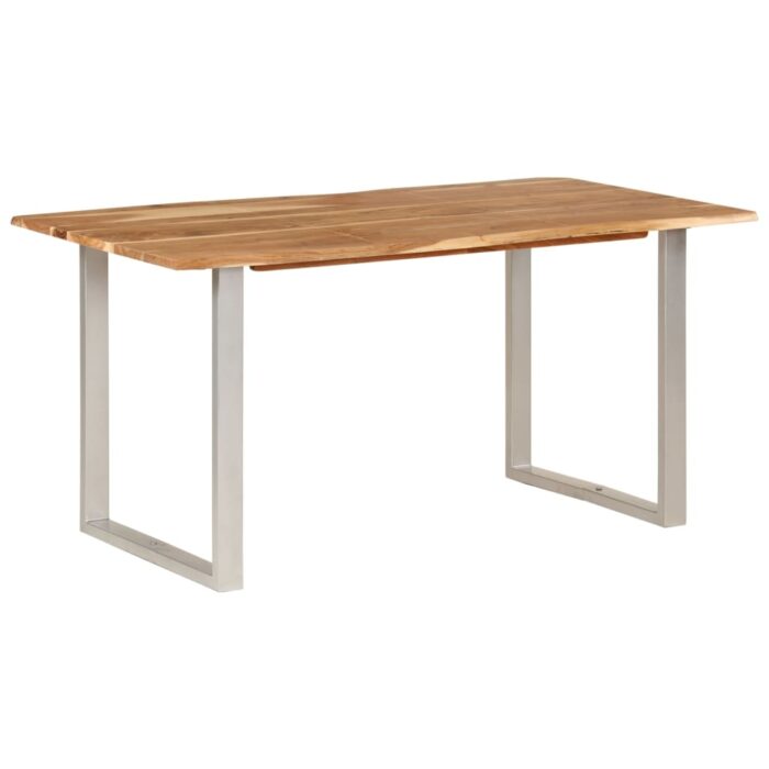 Table de salle à manger 154x80x76 cm Bois d'acacia solide – Image 9