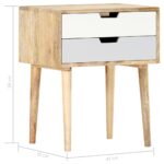 Table de chevet 47x35x59 cm Bois de manguier massif – Image 5