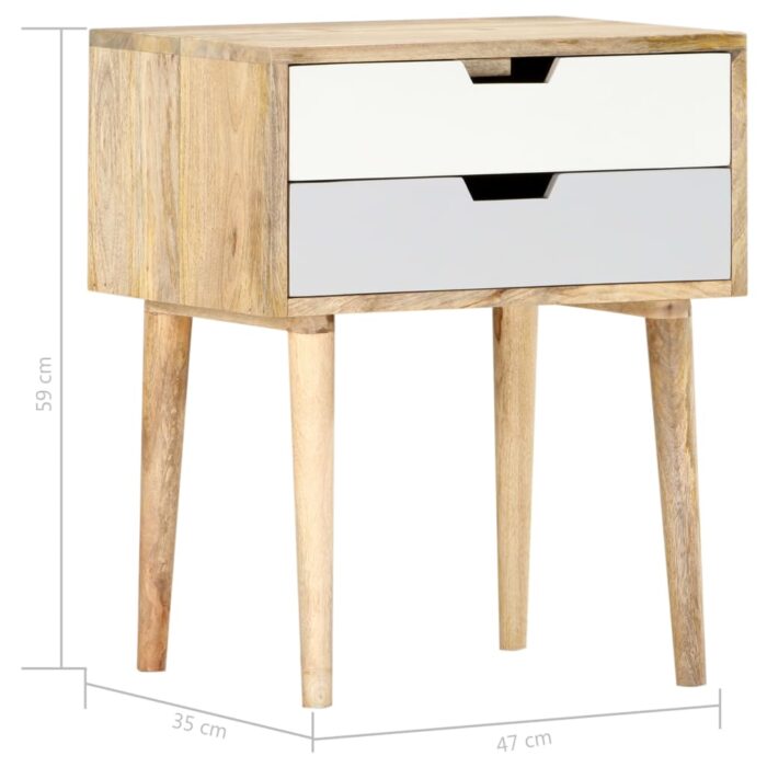 Table de chevet 47x35x59 cm Bois de manguier massif – Image 5