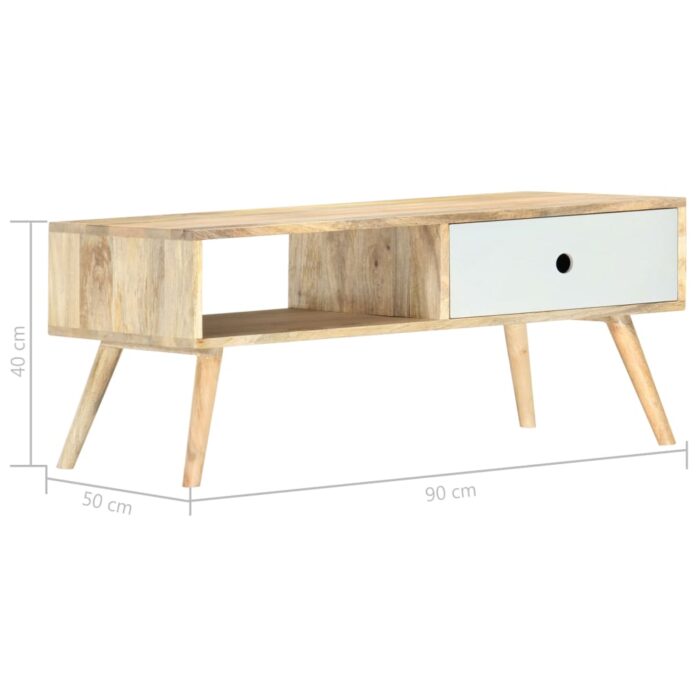 Table basse 90x50x40 cm Bois de manguier massif – Image 5