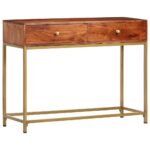 Table console 100x35x76 cm Bois d'acacia massif – Image 10