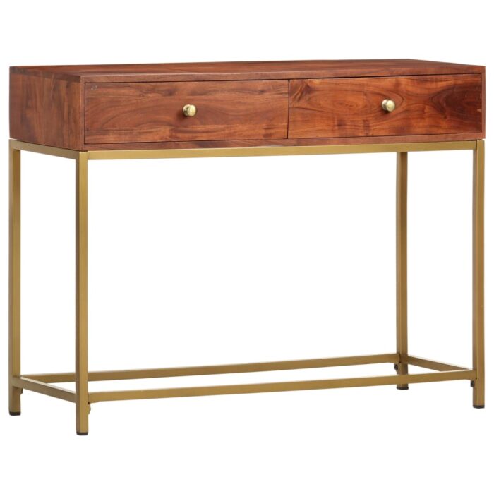 Table console 100x35x76 cm Bois d'acacia massif – Image 11