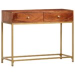 Table console 100x35x76 cm Bois d'acacia massif – Image 12