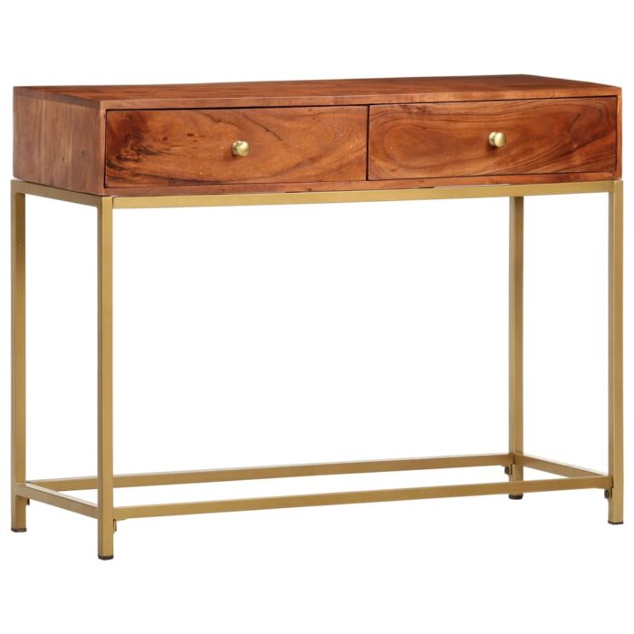 Table console 100x35x76 cm Bois d'acacia massif – Image 12