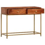 Table console 100x35x76 cm Bois d'acacia massif – Image 3
