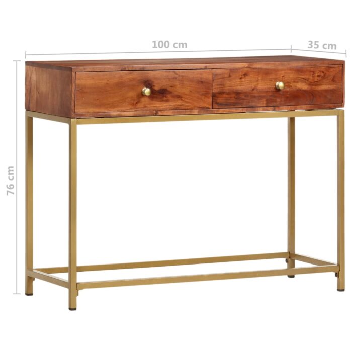 Table console 100x35x76 cm Bois d'acacia massif – Image 8