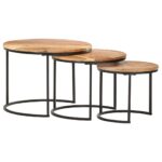 Tables gigognes 3 pcs Bois d'acacia massif – Image 6