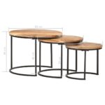 Tables gigognes 3 pcs Bois d'acacia massif – Image 9