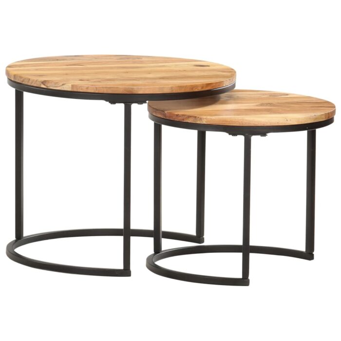 Tables gigognes 2 pcs Bois d'acacia massif – Image 1