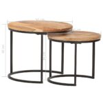 Tables gigognes 2 pcs Bois d'acacia massif – Image 8