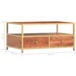 Table basse 90 x 50 x 40 cm Bois d'acacia massif – Image 5