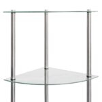 Étagère à 6 niveaux Transparent 30x30x160 cm Verre trempé – Image 4