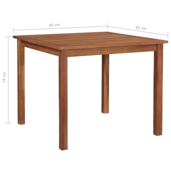 Table de jardin 85x85x74 cm Bois d'acacia massif – Image 3