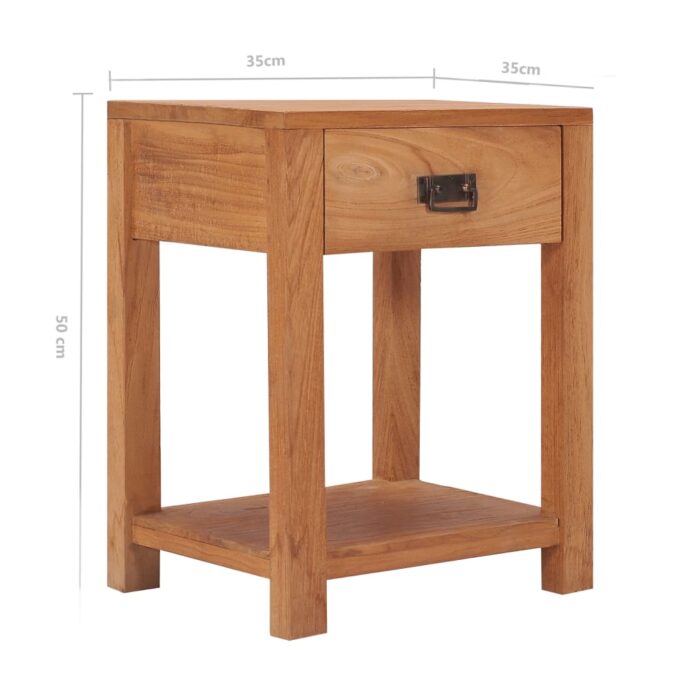 Table de chevet 35x35x50 cm bois de teck massif – Image 5