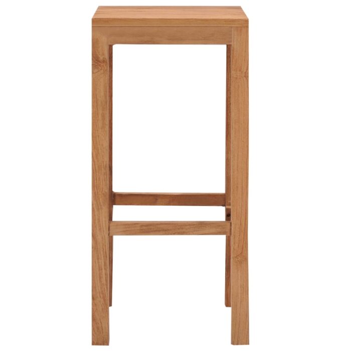 Tabourets de bar lot de 2 bois de teck massif – Image 2