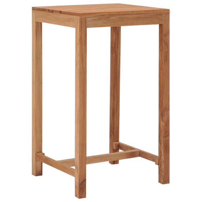Table de bar de jardin 60x60x105 cm bois de teck solide – Image 1