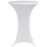 Housses élastiques de table Ø 80 cm Blanc 4 pcs – Image 3