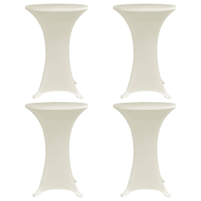 Housses élastiques de table Ø 60 cm Crème 4 pcs – Image 1