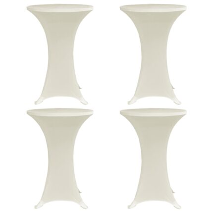 Housses élastiques de table Ø 80 cm Crème 4 pcs