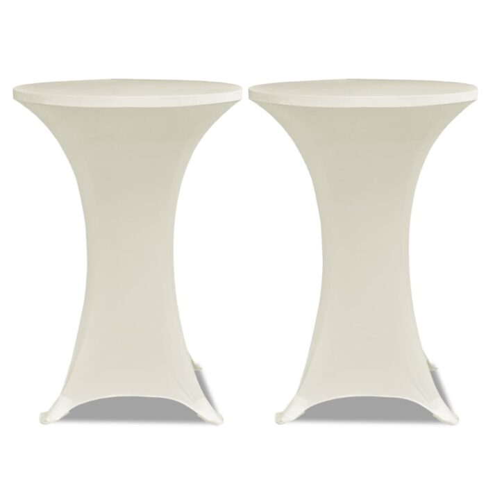 Housses élastiques de table Ø 80 cm Crème 4 pcs – Image 2