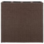 Lits surélevés de jardin et 4 pots 2 pcs Résine tressée Marron – Image 2