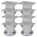 Pieds ronds de canapé 8 pcs Chrome 60 mm