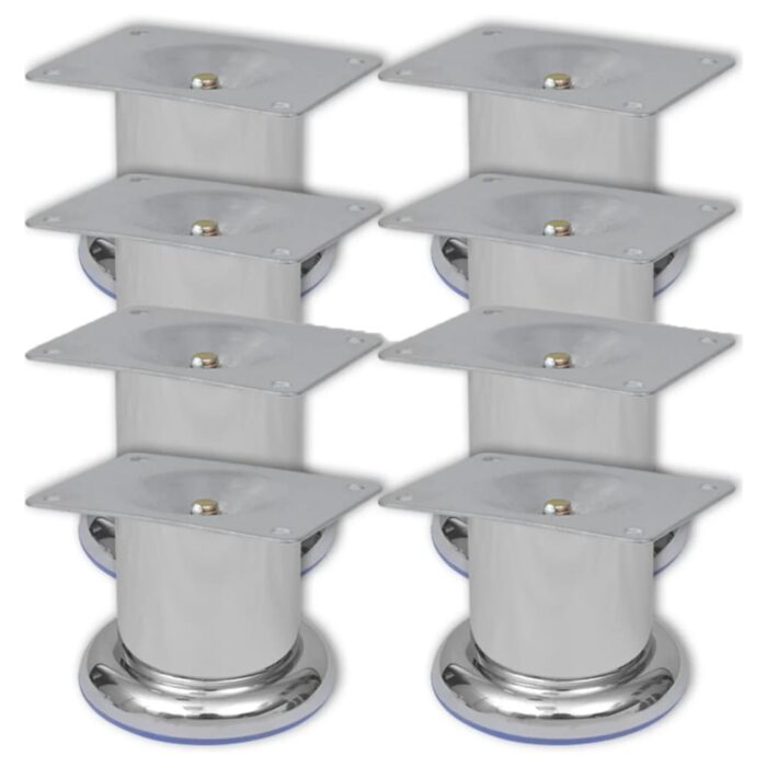 Pieds ronds de canapé 8 pcs Chrome 60 mm – Image 1