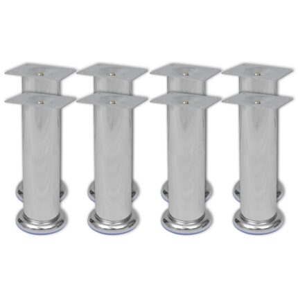 Pieds ronds de canapé 8 pcs Chrome 180 mm