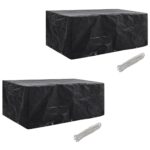 Housses de salon de jardin 2 pcs Rotin 10 œillets 229 x 113 cm
