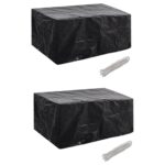 Housses de salon de jardin 2 pcs Rotin 8 œillets 180 x 140 cm