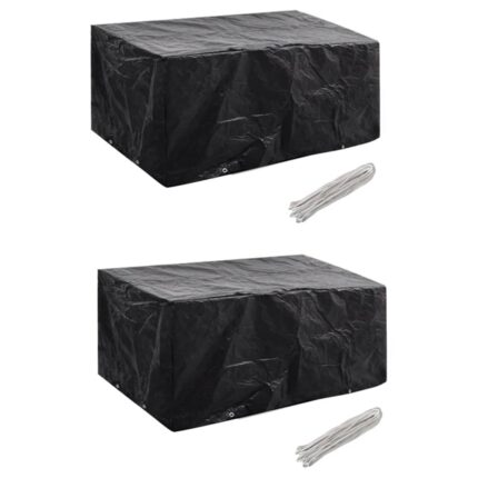Housses de salon de jardin 2 pcs Rotin 8 œillets 180 x 140 cm