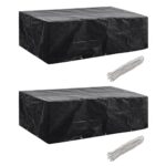 Housses de salon de jardin 2 pcs Rotin 10 œillets 300 x 140 cm