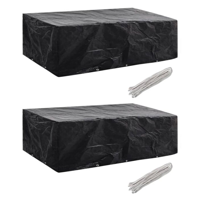 Housses de salon de jardin 2 pcs Rotin 10 œillets 300 x 140 cm – Image 1