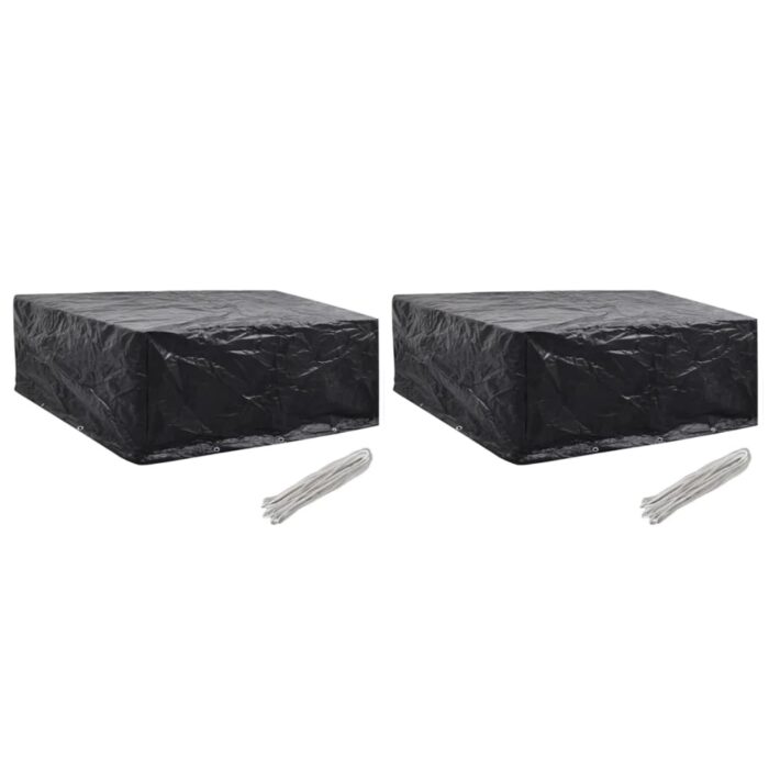 Housses de salon de jardin 2 pcs 10 œillets 260x260x90 cm – Image 1