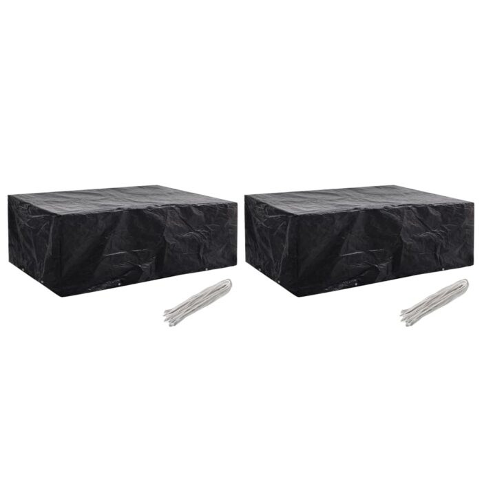 Housses de salon de jardin 2 pcs 8 œillets 242x162x100 cm – Image 1