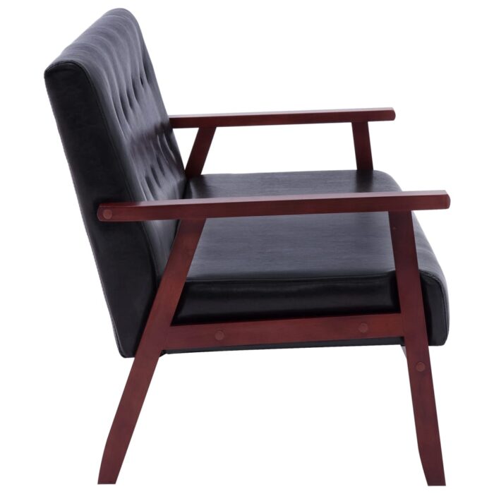 Ensemble de canapés 3 pcs Noir Similicuir – Image 3