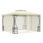 Tonnelle avec moustiquaire 300x300x265 cm Crème