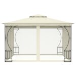 Tonnelle avec moustiquaire 300x300x265 cm Crème – Image 2