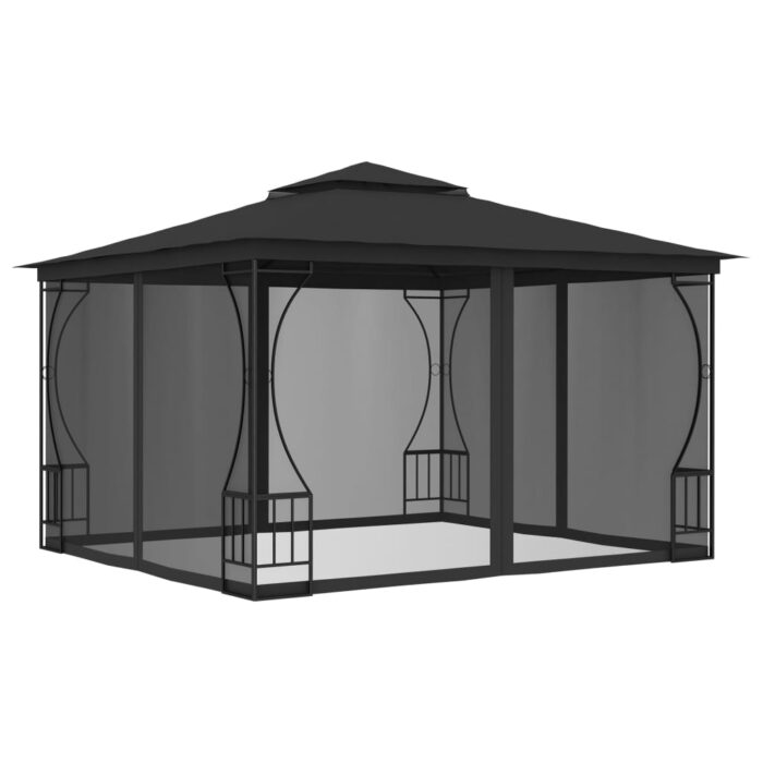 Tonnelle avec moustiquaire 300x300x265 cm Anthracite – Image 1